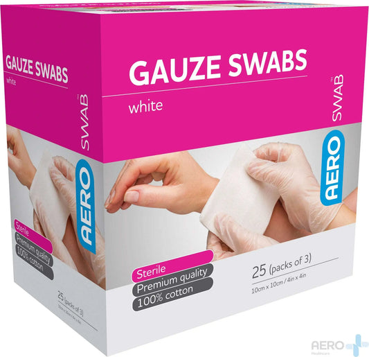 Gauze Swabs White Sterile 10cm x 10cm - Box of 25