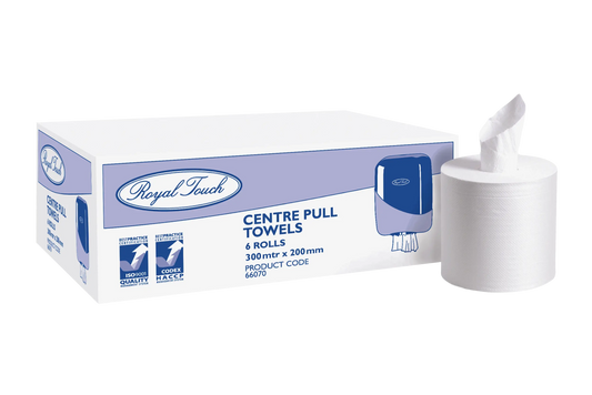 Centre Pull Hand Towel Roll 300m - 6 Rolls per Carton