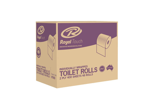 Toilet Paper 2ply 400 sheets - Carton of 48 individually wrapped rolls